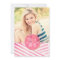 Modern Pink Watercolor Stripes Photo Graduation