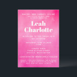 Modern Pink Watercolor Trendy Budget Bat Mitzvah Invitation<br><div class="desc">Personalised Modern Pink Watercolor Trendy Chic Bat Mitzvah Invitation with RSVP and website details on main card</div>