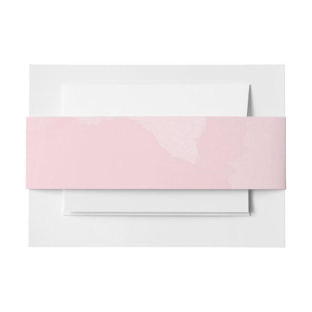 Modern Pink Watercolor Wedding Belly Band Invitation Belly Band (Front Example)