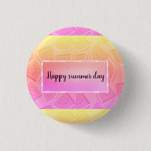 Modern Pink Watermelon, Summer 3 Cm Round Badge