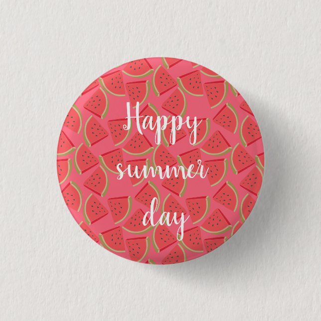 Modern Pink Watermelon, Summer   3 Cm Round Badge (Front)