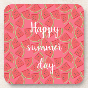 Modern Pink Watermelon, Summer  Coaster