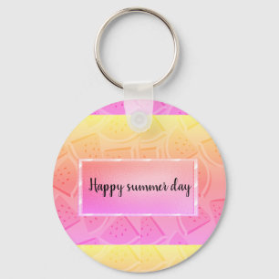 Modern Pink Watermelon, Summer Key Ring