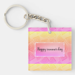 Modern Pink Watermelon, Summer  Key Ring