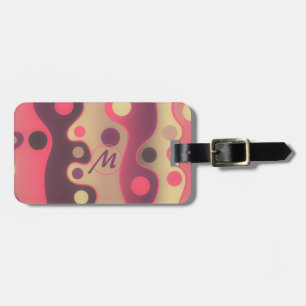 Modern Pink Wavy Art Design Personalise Luggage Tag