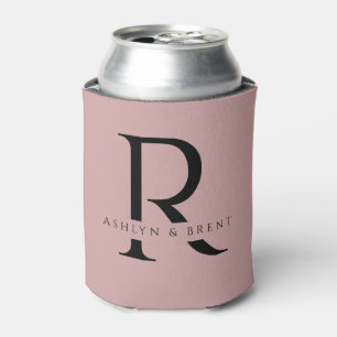 Modern Pink Wedding Can Cooler/Coozie Cooler