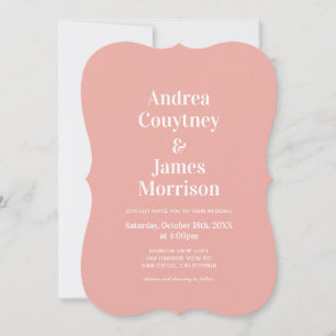 Modern Pink Wedding  Invitation