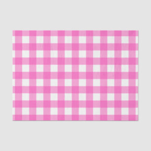 Modern Pink White Buffalo Checks Tissue Paper