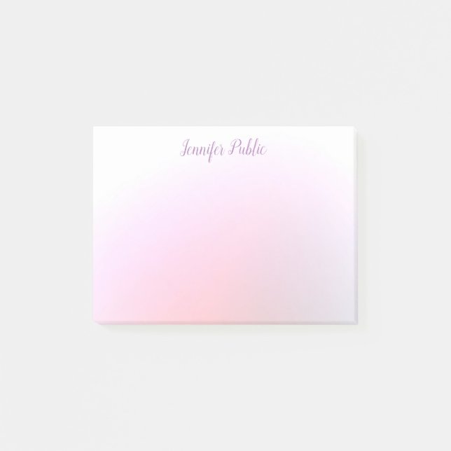 Modern Pink White Elegant Professional Template Post-it Notes (Front)