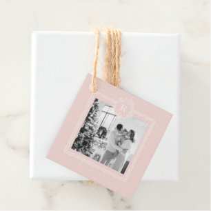 Modern Pink & White   Family Photo   Initial Favour Tags