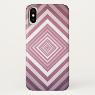 Modern Pink & White Gradation Squares iPhone X Case