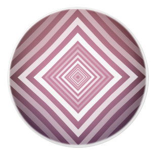 Modern Pink & White Gradation Squares Ceramic Knob