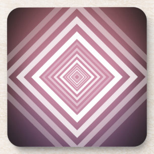 Modern Pink & White Gradation Squares Coaster