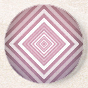 Modern Pink & White Gradation Squares Coaster