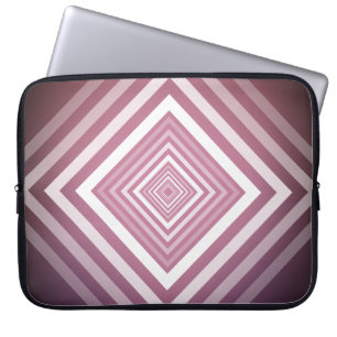 Modern Pink & White Gradation Squares Laptop Sleeve