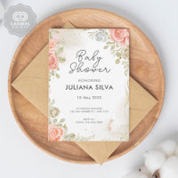 Modern Pink White Green  Floral Pattern Design
