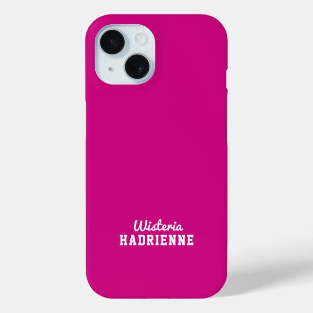 Modern Pink White Sports Monogram Name Case-Mate iPhone Case (Back)