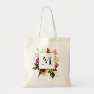 Modern Pink & White Watercolor Floral Bouquet Tote Bag