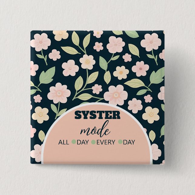 Modern Pink Wildflowers Pattern 15 Cm Square Badge (Front)