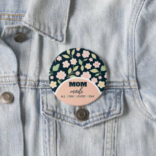 Modern Pink Wildflowers Pattern 7.5 Cm Round Badge
