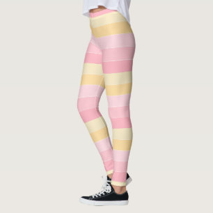Modern Pink Yellow White Colours Trendy Template Leggings