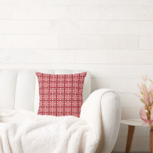 Modern Pixel Geometry Abstract Cross Art Pattern Cushion