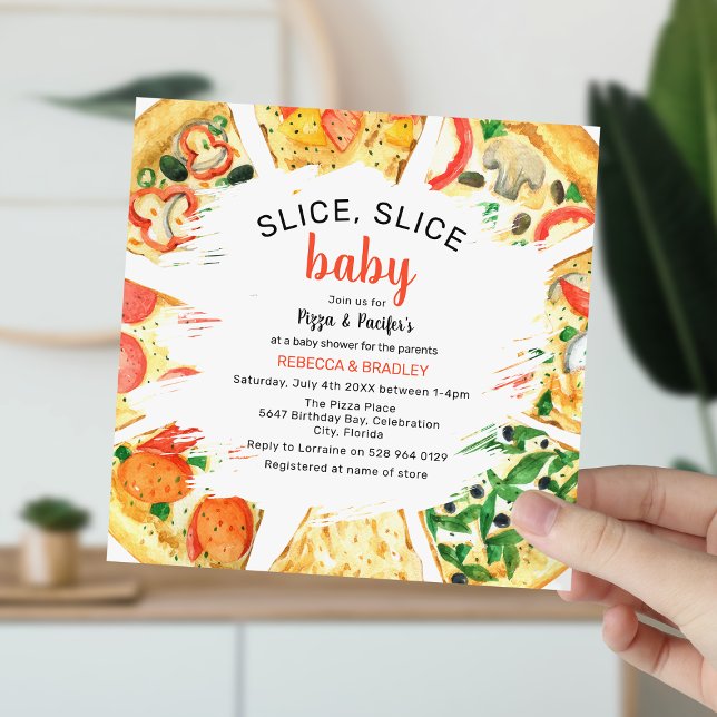 Modern Pizza Couples Baby Shower Invitation (Creator Uploaded)