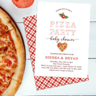 Modern Pizza Party Baby Shower Invitation – Fun & 