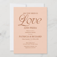 Modern Pizza Wedding Rehearsal Soft Peach