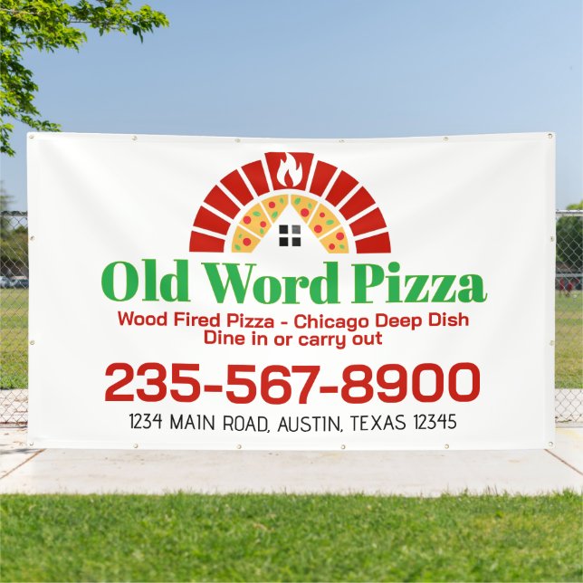 Modern Pizzeria Storefront Bistro Sign (Outside)