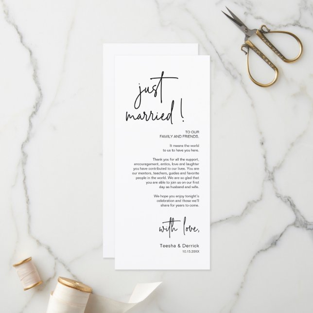 Modern Place Setting Dinner Party Thank You Card (Front/Back In Situ)