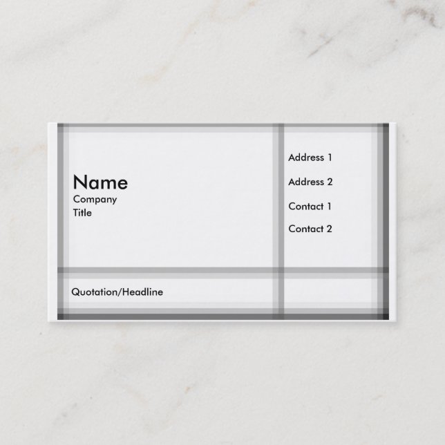 Modern Plaid Business Card (Front)