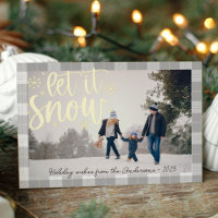 Modern Plaid Let It Snow Photo
