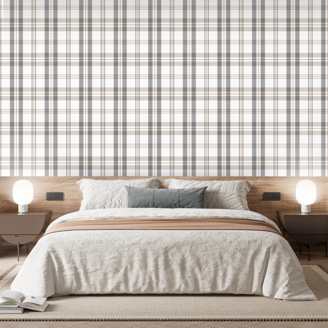 Modern Plaid Porcelain White Wallpaper (Creator Uploaded)