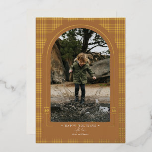 Modern Plaid Rust Terracotta Gold