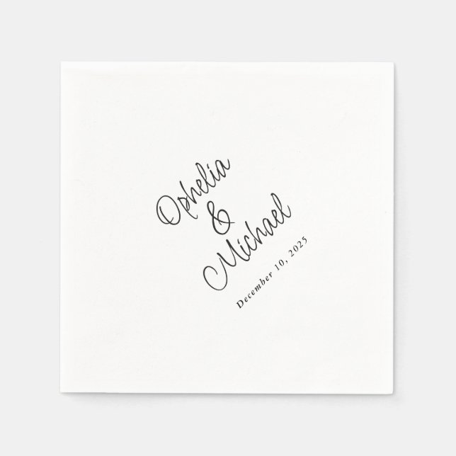 Modern Plain and Simple Casual Wedding Napkin (Front)
