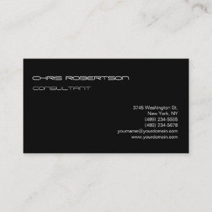 Modern Plain Black White Attractive Business Card