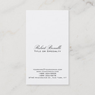Modern Plain Black White Calligraphy Business Card