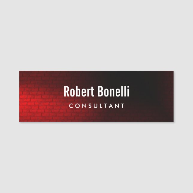 Modern Plain Custom Professional Name Position Name Tag (Front)