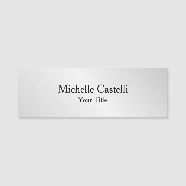 Modern Plain Custom Professional Name Position Name Tag (Front)