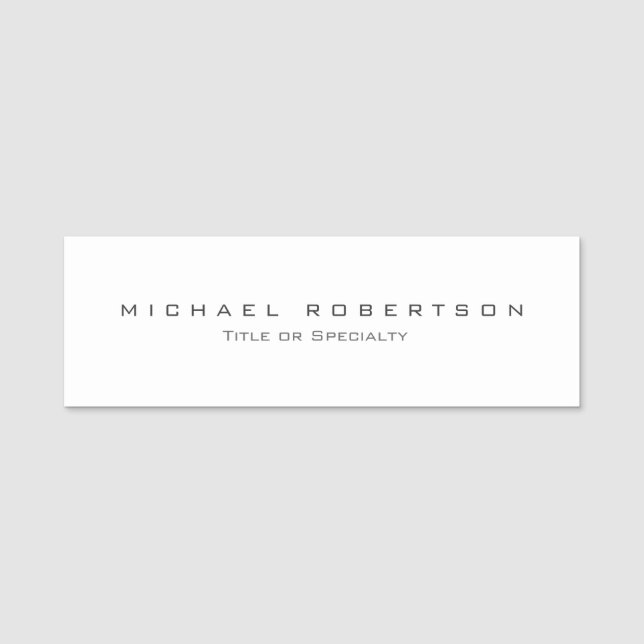 Modern Plain Custom Professional Name Position Name Tag (Front)