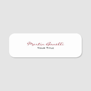 Modern Plain Custom Professional Name Position Tag