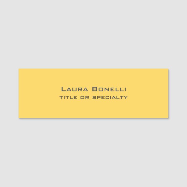 Modern Plain Custom Professional Name Position Tag (Front)