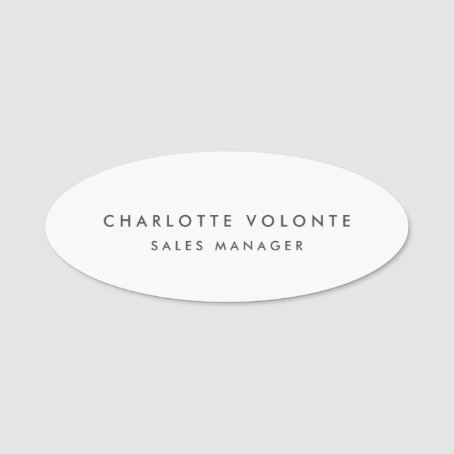 Modern Plain Custom Professional Name Position Tag (Front)
