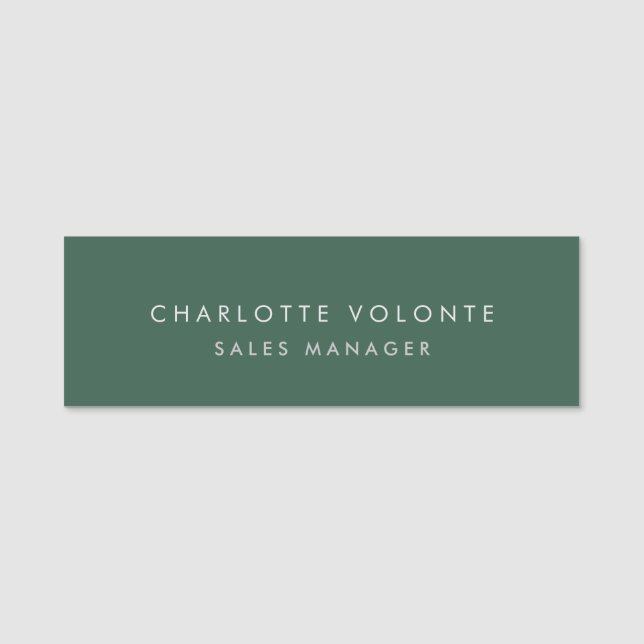 Modern Plain Custom Professional Name Position Tag (Front)