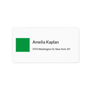 Modern Plain Green White Minimalist Professional Label
