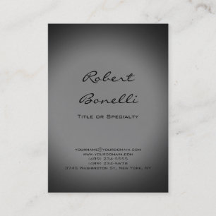Modern Plain Grey Calligraphy Business Card