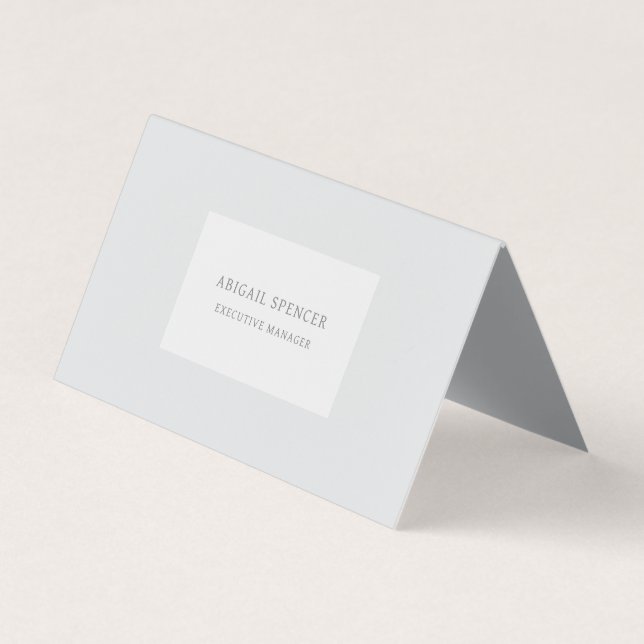 Modern Plain Grey Minimalist Professional Business Card (Front)