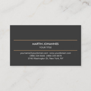 Modern Plain Grey Professional Business Card
