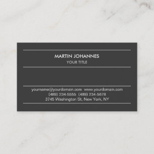 Modern Plain Grey Professional Business Card